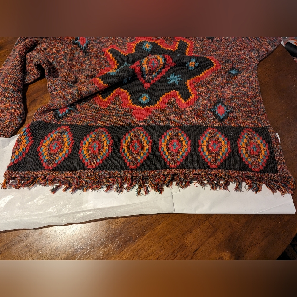 Multicolor Geometric Pattern Sweater - image 6